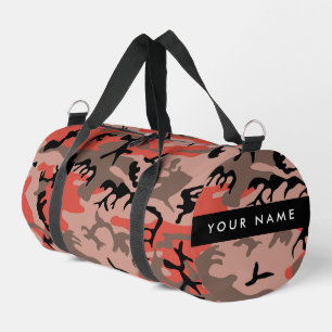 Sac De Sport Camouflage rouge et Brown Votre nom Personnalisez