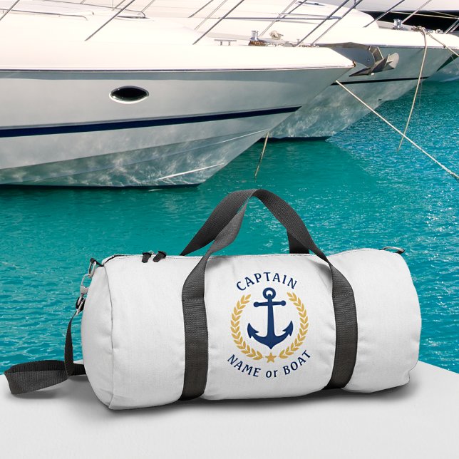 Sac De Sport Capitaine Ancre Nom du bateau Gold Laurel Star Gym (2 sizes to choose from. Edit to change to any color needed.)