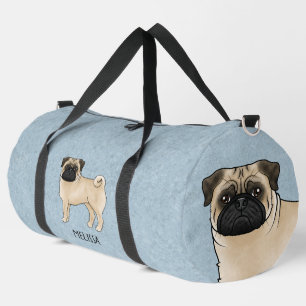Sac De Sport Carlin Fauve Mignon Chien de Dessin Animé Avec Nom