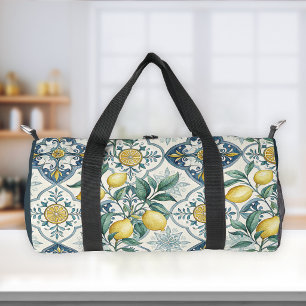 Sac De Sport Carreau bleu motif français country citron