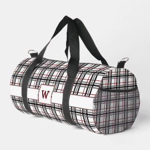 Sac De Sport Carreaux Noir Blanc et Rouge