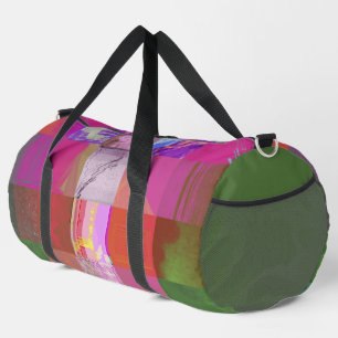 Sac De Sport CD1FE646 Abstrait Motif de Grille d'Art de Glitch
