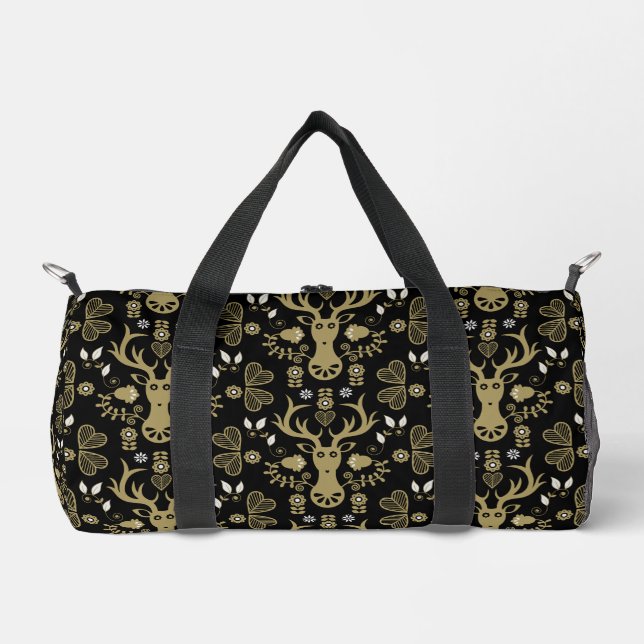 Sac De Sport Cerf d'art populaire scandinave (Recto)