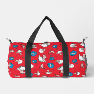 Sac De Sport Chat dans le Chapeau Le Poisson Motif Rouge