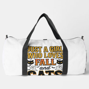 Sac De Sport Chats d'automne fille d'Halloween Graphisme vintag