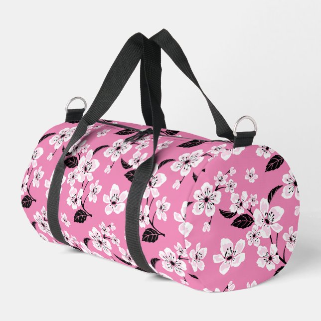 SAC DE SPORT CHERRY BLOSSOM - SAKURA PATTERN IN LITE PINK (Coin gauche)