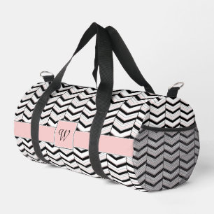 Sac De Sport Chevron noir blanc et blanc