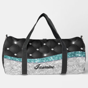 Sac De Sport Chic girly faux parties scintillant argent noir tu