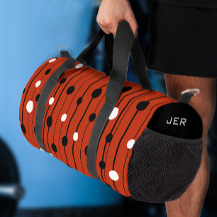 Sac De Sport Circles modernes Lignes Motif Rouge Noir Cool Pers