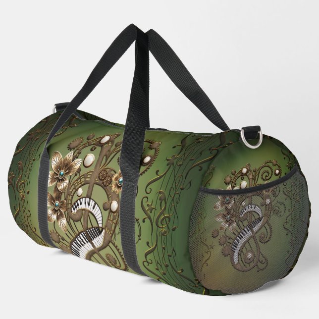 Sac De Sport Clavier de piano steampunk incurvé. (Coin droit)