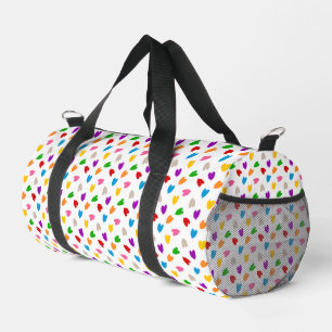 Sac De Sport Cœurs Amour Motif Design Blanc Coloré