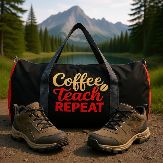 Sac De Sport Coffee Teach Repeat Teacher  (Créateur téléchargé)