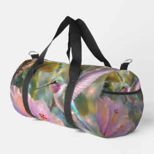 Sac De Sport Colibri avec aquarelle d'Hibiscus petit