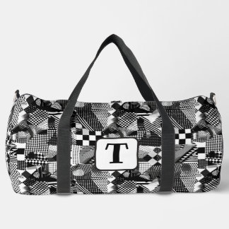 Sac De Sport Collage d'art noir et blanc de différents motifs 3