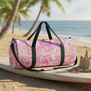 Sac De Sport Collage de plage nautique rose chaud ID840