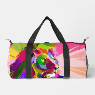 Sac De Sport Conception d'art pop prismatique coloré de lion