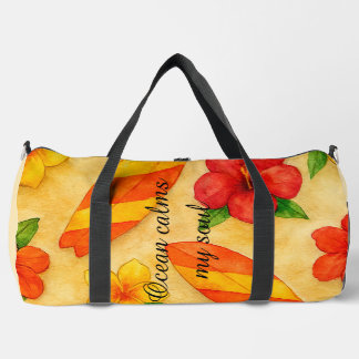 Sac De Sport Copacabana Beach Watercolor Floral Tropical