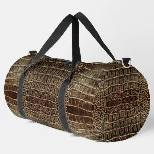 Sac De Sport Cuir Alligator Brown