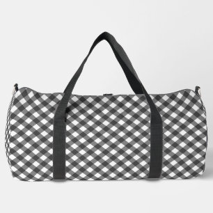 Sac De Sport Damier géométrique monochrome de ferme rustique