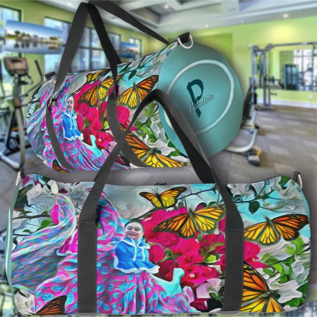 Sac De Sport Danse avec Fleurs et Papillons PV01 (Créateur téléchargé)