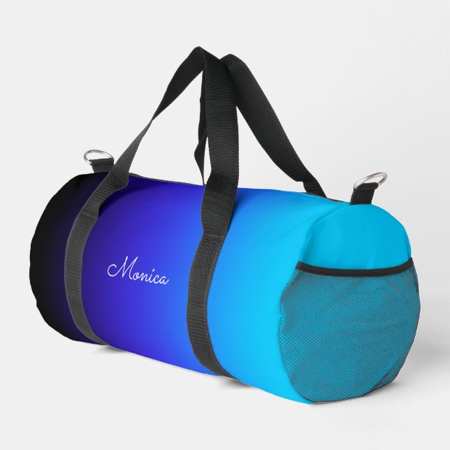 Sac De Sport Dégradé noir Indigo et bleu Aqua (Coin droit)