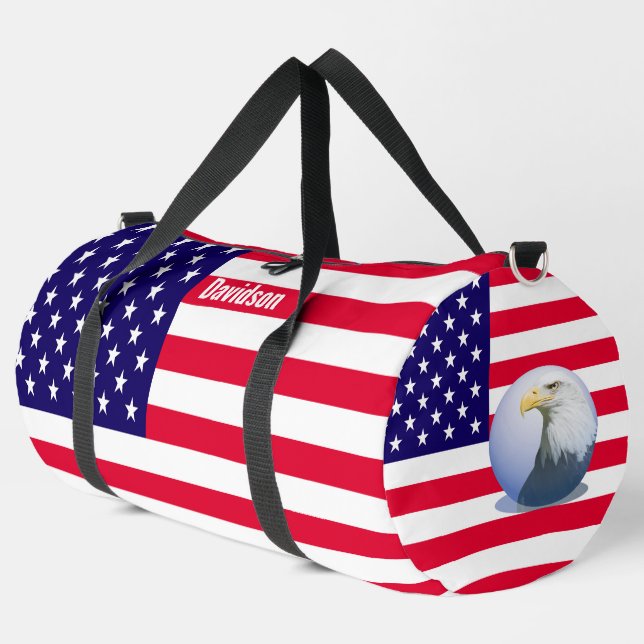 Sac De Sport Drapeau Américain Et Aigle (Coin gauche)