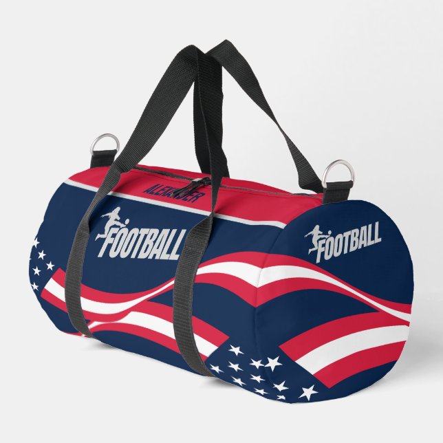 Sac De Sport Drapeau américain, Joueuse de football, Cadeau d'a (Coin gauche)