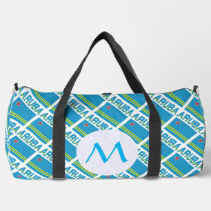 Sac De Sport Drapeau arubais en mosaïque et monogrammé