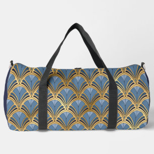 Sac De Sport Elégant Blue Gold Art Déco Motif Vintage