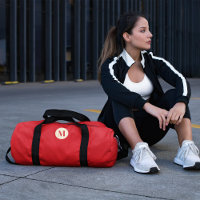 Élégant En vichy Rouge Monogramme Fitness Gym