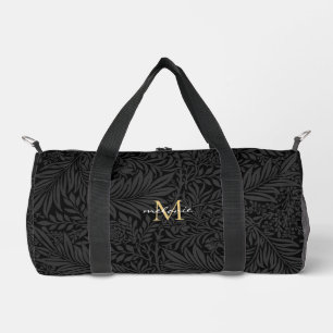 Sac De Sport Élégant Monogramme Floral Or Noir
