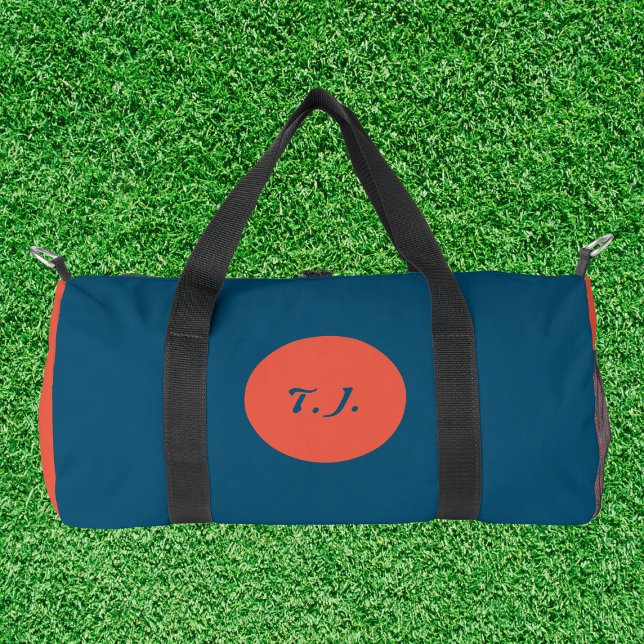 Sac De Sport Élégant Monogramme Pratique (Modern practical duffle bag with a stylish monogram, ideal for sports and school)