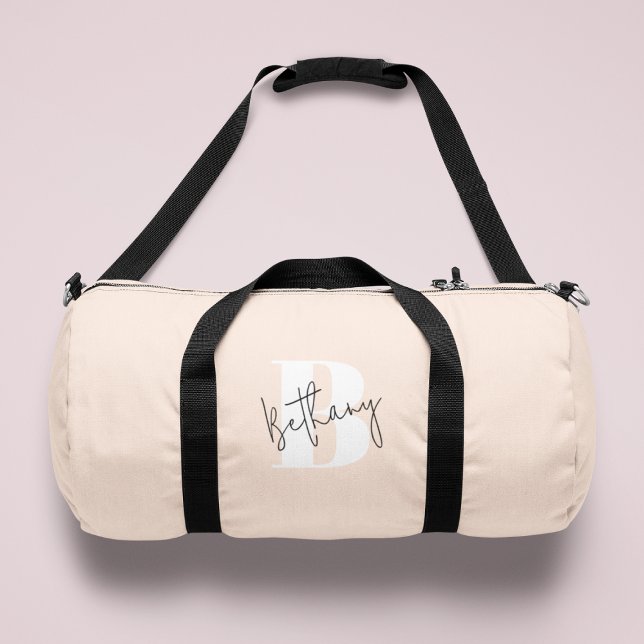 Sac De Sport Élégant Monogramme rose pâle moderne (Créateur téléchargé)