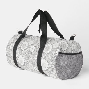 Sac De Sport Élégant motif de dentelle fleurie blanche