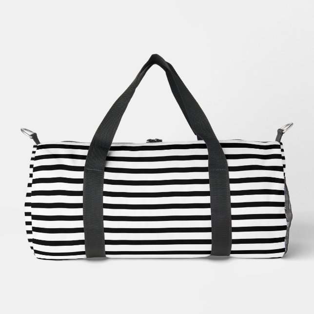 Sac De Sport Elégante bande noire sur blanc (Recto)