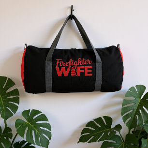 Sac De Sport Épouse de pompier texte rouge