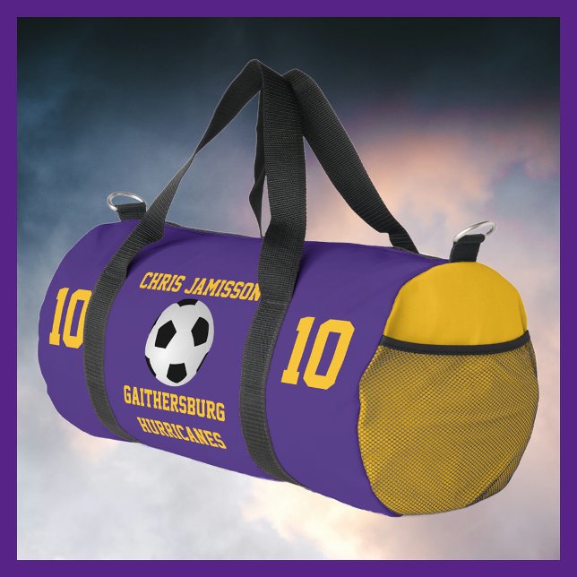 Sac De Sport Équipe de football, entraîneur, joueur Purple Gold (Créateur téléchargé)