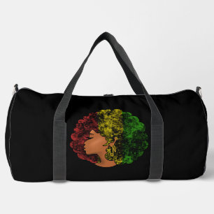 Sac De Sport Femme noire rasta afro rouge jaune vert 