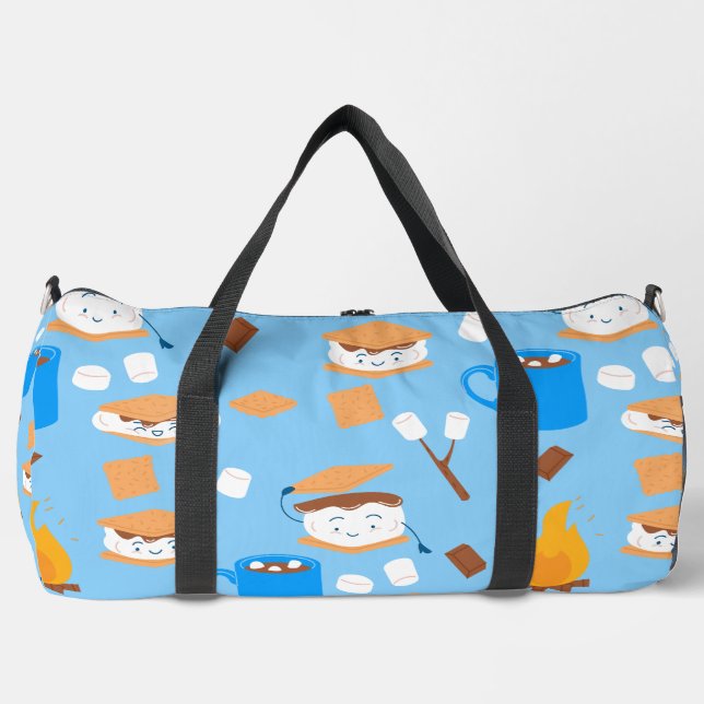 Sac De Sport feu de camp marshmallow chocolat smorate bleu (Recto)