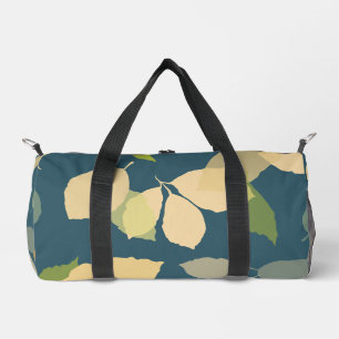 Sac De Sport Feuilles d'automne modernes sur fond sarcelle