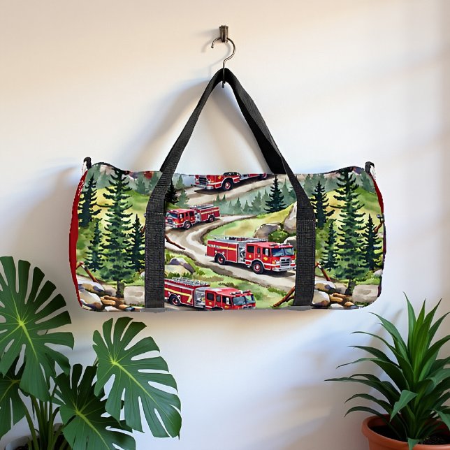 Sac De Sport Fire Trucks Forest Road  (Créateur téléchargé)