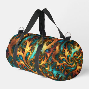 Sac De Sport Flammes de couleur : danse fractale sarcelle, or,