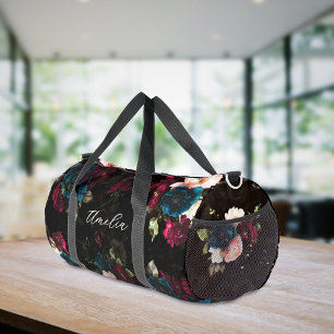Sac De Sport Fleur de luxe turquoise foncé rouge
