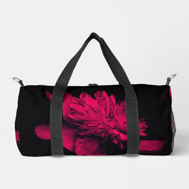 Sac De Sport Fleur de pivoine Fuchsia Art personnalisé (Recto)