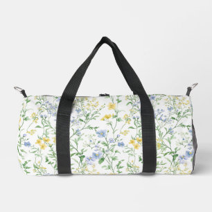Sac De Sport Fleur sauvage aquarelle bleue