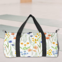 Fleur sauvage aquarelle orange vert