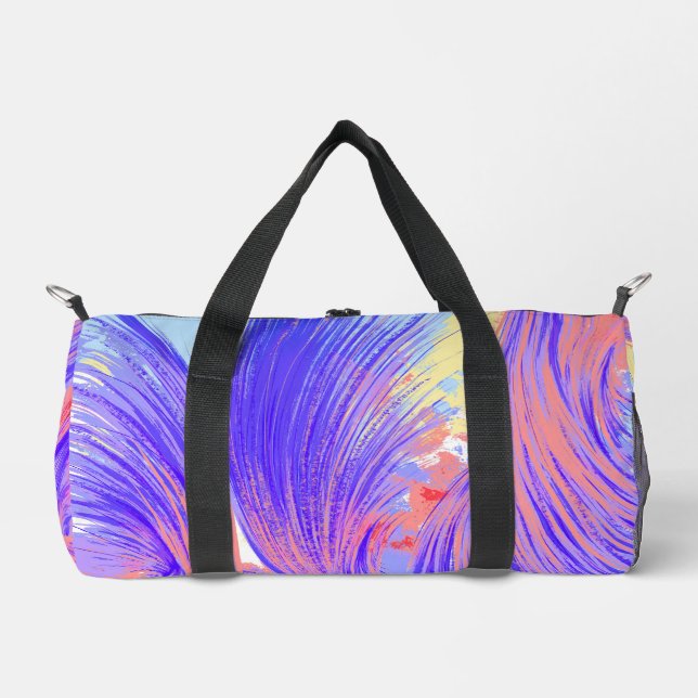 Sac De Sport Fleurs Abstraites élégantes Bleu rose (Recto)