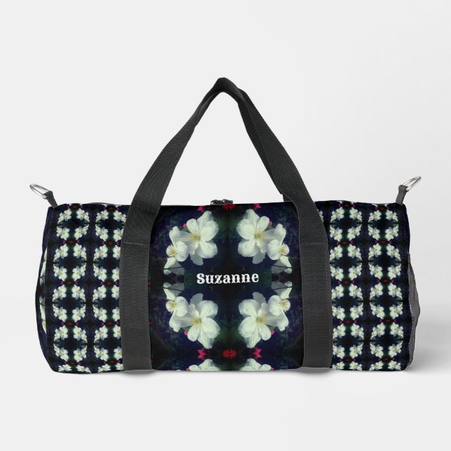 Sac De Sport Fleurs Clematis blanches personnalisées (Recto)