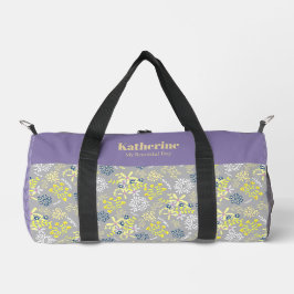 Sac De Sport Fleurs de bouquet minuscules lavande gris