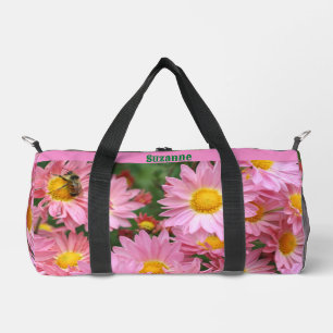 Sac De Sport Fleurs de marguerite rose personnalisées